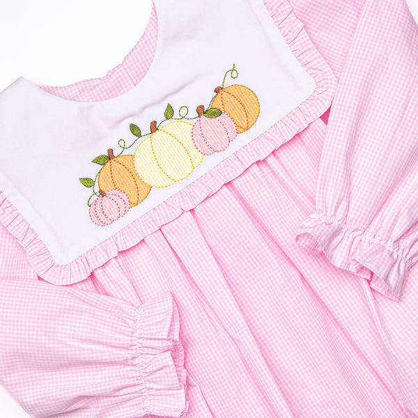 Pumpkin Patch Perfection Embroidered Bubble, Pink