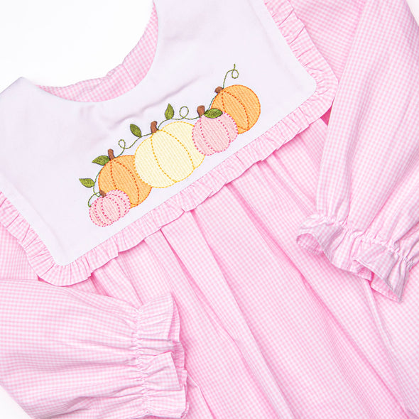 Pumpkin Patch Perfection Embroidered Bubble, Pink