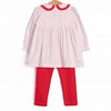 Season's Greetings Smocked Legging Set, Red