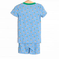 Little Mallard Meadow Bamboo Girl Pajama Short Set, Blue