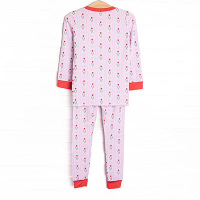 Truly Tulips Bamboo Pajama Set, Pink