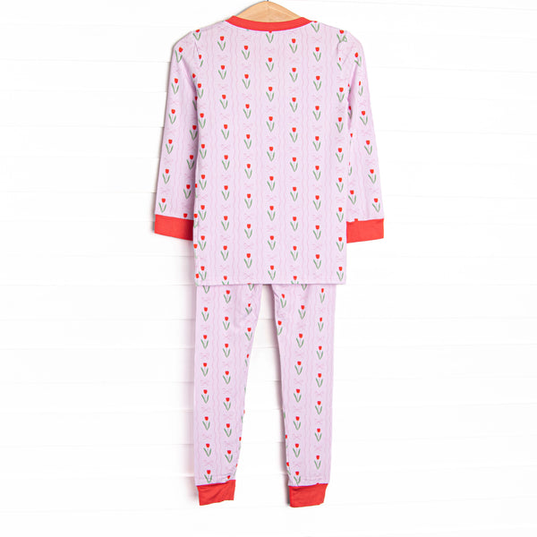 Truly Tulips Bamboo Pajama Set, Pink