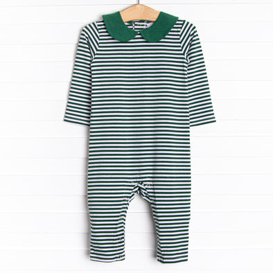 Elliot Romper, Green Stripe