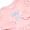 Little Blue Bow Applique Legging Set, Pink