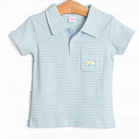 Up In the Sky Pima Embroidered Shirt, Mint