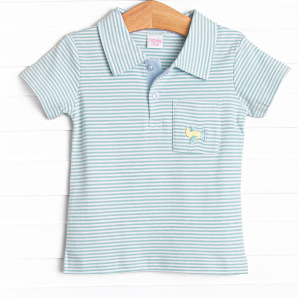 Up In the Sky Pima Embroidered Shirt, Mint