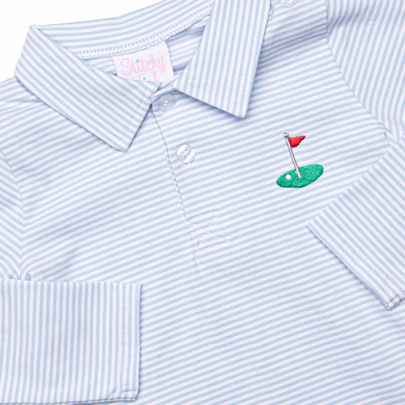 Daddy's Caddy Embroidered Top, Blue