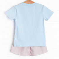 Play Ball Applique Short Set, Blue