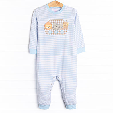 Two By Two Applique Romper, Blue