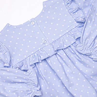 Periwinkle Polka Dot Diaper Set, Blue