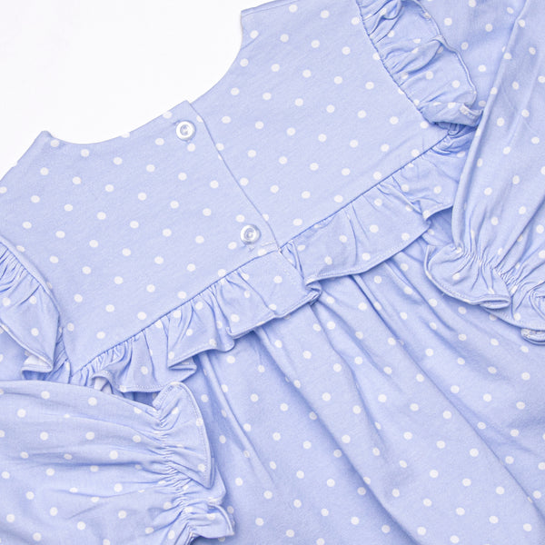 Periwinkle Polka Dot Diaper Set, Blue