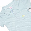Up In the Sky Pima Embroidered Short Romper, Mint