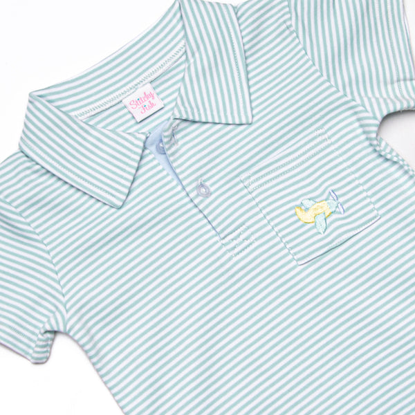 Up In the Sky Pima Embroidered Shirt, Mint