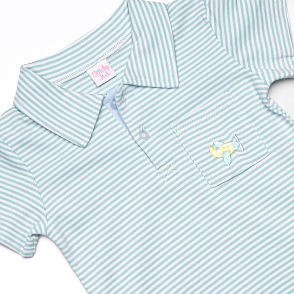 Up In the Sky Pima Embroidered Shirt, Mint