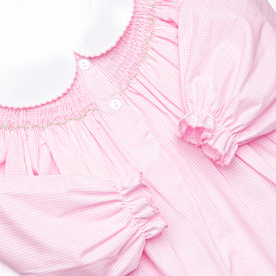 Technicolor Turkeys Smocked Romper, Pink