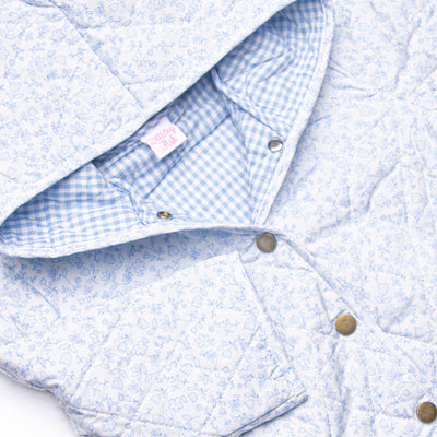 Rosemary Quilted Coat, Blue Willow