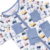 Road Work Rush Bamboo Zippy Pajama, Blue