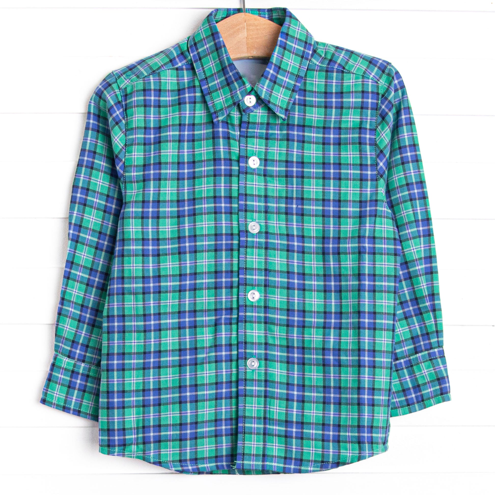 blue and green dress shirt Green and Blue Plaid Designer Dress Shirt