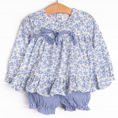 Saylor Floral Bloomer Set, Blue