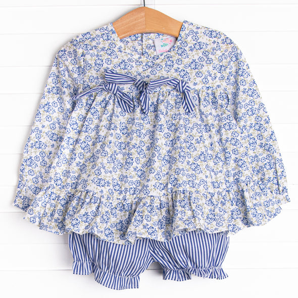 Saylor Floral Bloomer Set, Blue