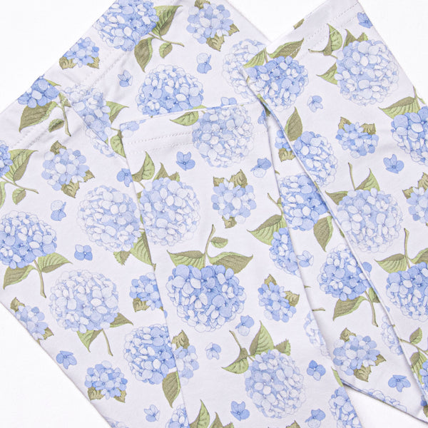 Hydrangea Blooms Flutter Sleeve Legging Set, Blue