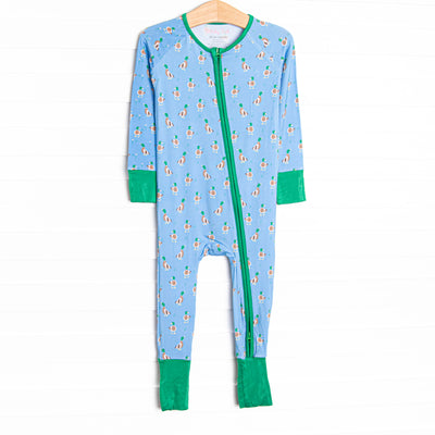 Little Mallard Meadow Bamboo Zippy Pajama, Blue