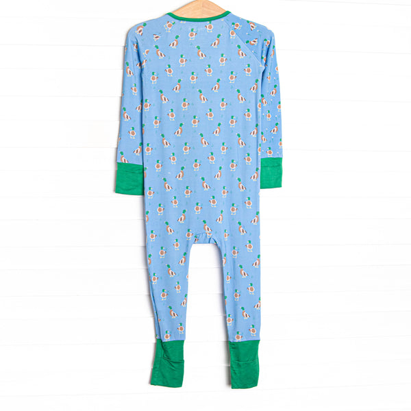Little Mallard Meadow Bamboo Zippy Pajama, Blue