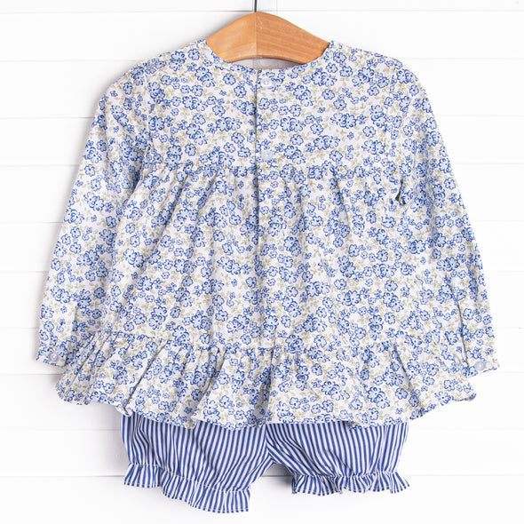 Saylor Floral Bloomer Set, Blue