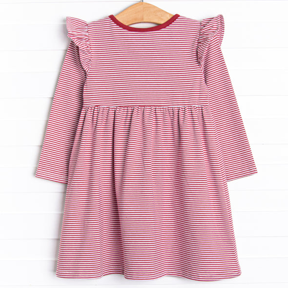 Everly Long Sleeve Dress, Red Stripe