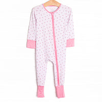 Bitty Bow Blooms Bamboo Zippy Pajama, Pink