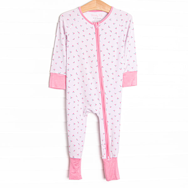 Bitty Bow Blooms Bamboo Zippy Pajama, Pink