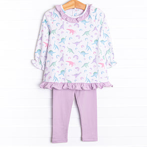 Rainbows and Roars Legging Set, Purple