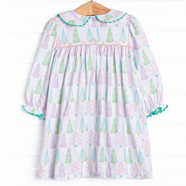 Pastel Pines Smocked Dress, Pink