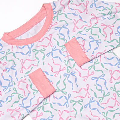 Tied Together Bamboo Pajama Set, Pink