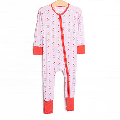 Truly Tulips Bamboo Zippy Pajama, Pink