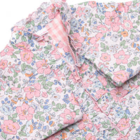 Quilted Ruffle Coat, Pink Floral