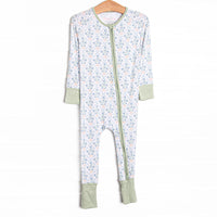 Orange You Glad Garden Bamboo Zippy Pajama, Green