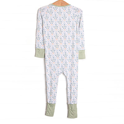 Orange You Glad Garden Bamboo Zippy Pajama, Green
