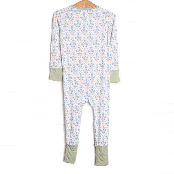 Orange You Glad Garden Bamboo Zippy Pajama, Green