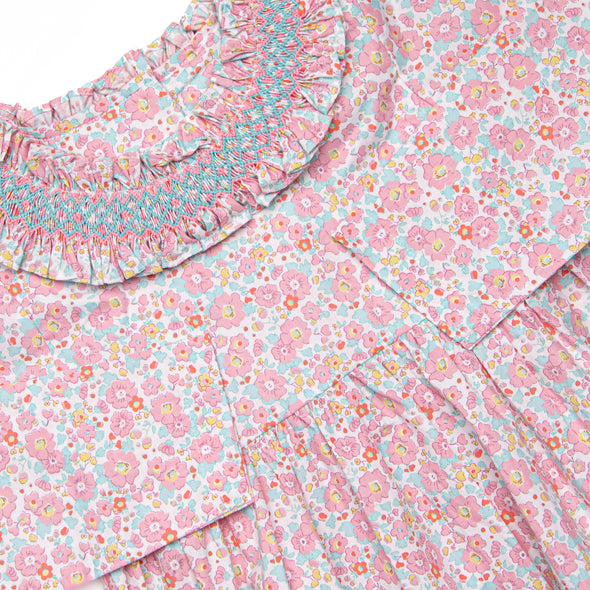 Frannie Floral Smocked Dress, Pink