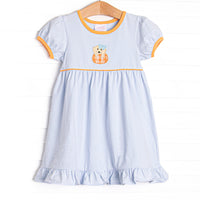 Pup In The Patch Applique Dress, Blue