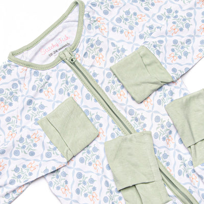 Orange You Glad Garden Bamboo Zippy Pajama, Green