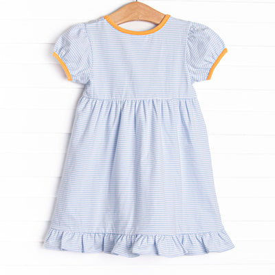 Pup In The Patch Applique Dress, Blue
