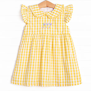 Summer Skies Applique Dress, Yellow