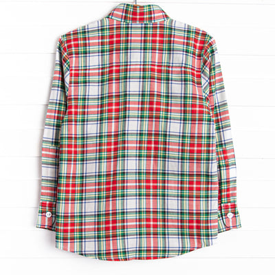 Bleu: Conrad Classic Button-Up Shirt, Red Plaid
