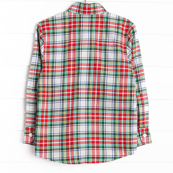 Bleu: Conrad Classic Button-Up Shirt, Red Plaid