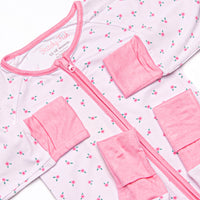 Bitty Bow Blooms Bamboo Zippy Pajama, Pink