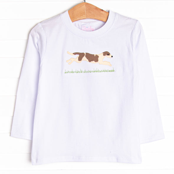 Go Dog Go Applique Top, White