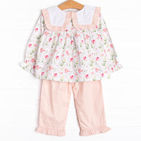 Market Magnolias Ruffle Pant Set, Pink