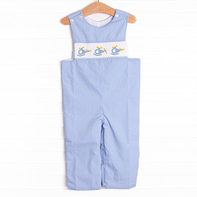 Up in the Air Smocked Jon Jon, Blue